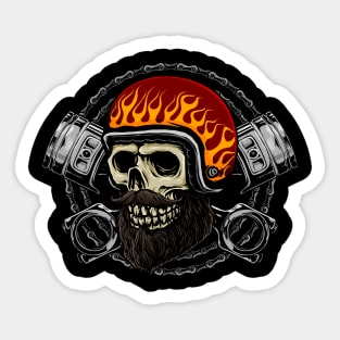 skull chain piston rider Sticker